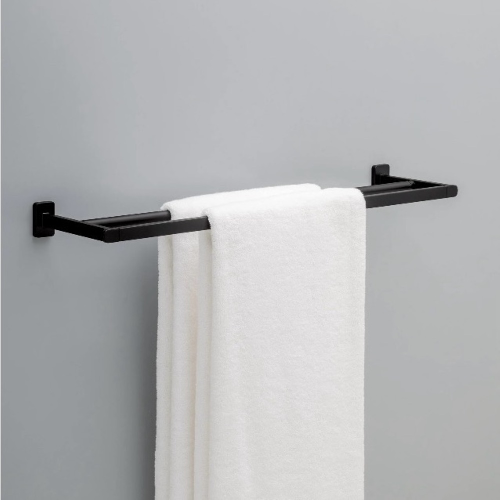 Better Homes & Gardens Alden 24” Double Towel Bar Holder, Matte Black Finish New - Picture 2 of 7